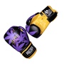 Gants de boxe Another Boxer Fury avec motif feuilles violettes et jaunes.