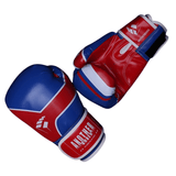 Gants de boxe Another Boxer MagNum Pro bleus et rouges avec logo.
