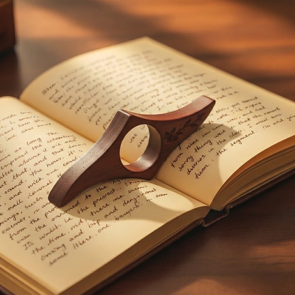 Bague de lecture en bois deux faces marron - REYSIMO