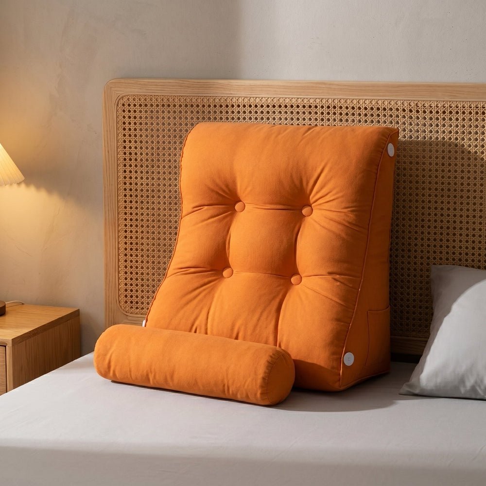 Coussin de lecture avec repose - tête amovible orange - REYSIMO
