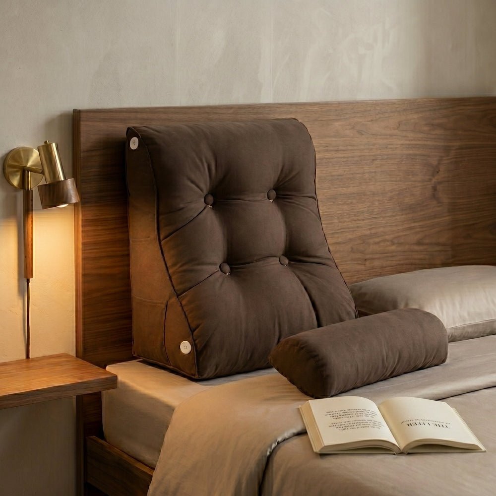 Coussin de lecture avec repose - tête amovible marron - REYSIMO