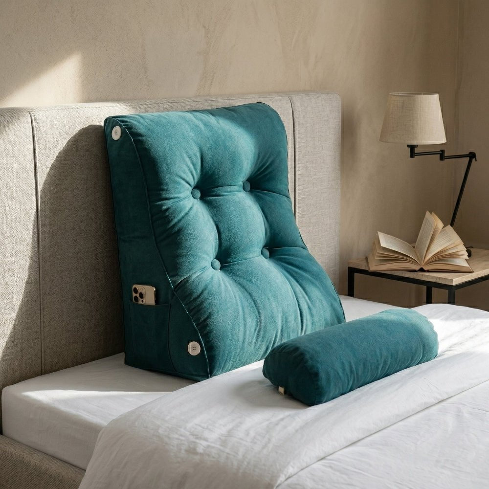 Coussin de lecture avec repose - tête amovible vert - REYSIMO