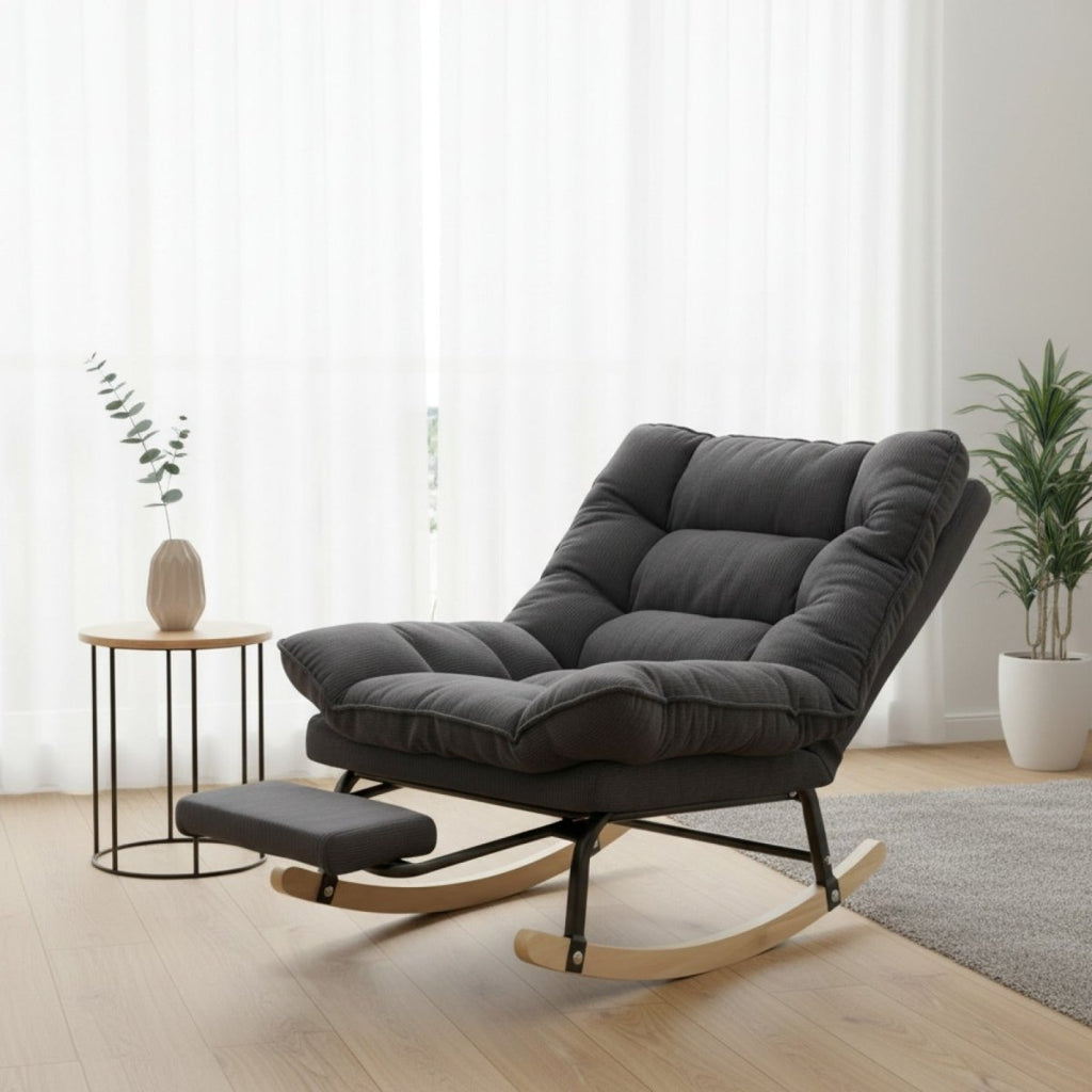 Fauteuil à Bascule Inclinable 90 à 180° Gris - REYSIMO