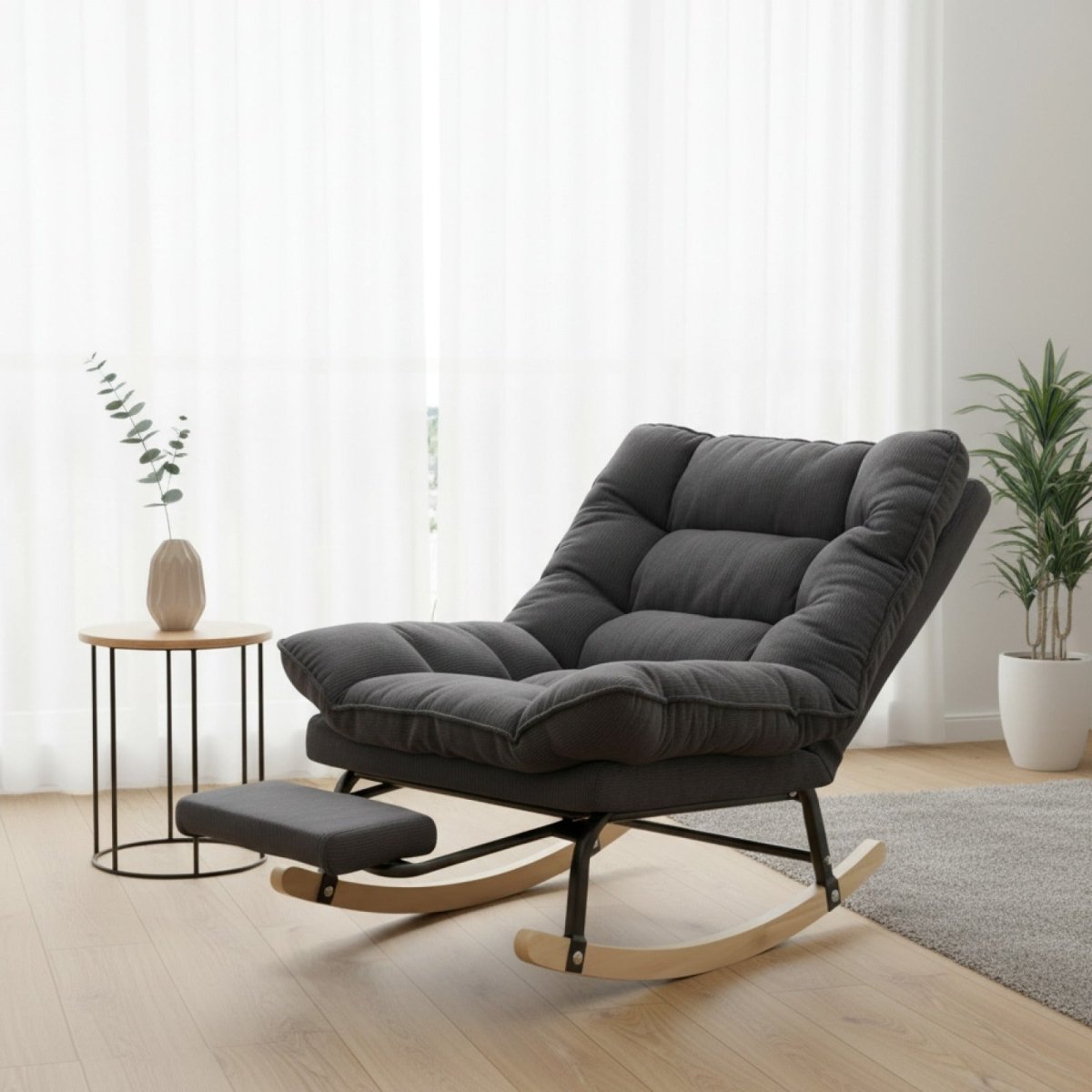 Fauteuil à Bascule Inclinable 90 à 180° Gris - REYSIMO