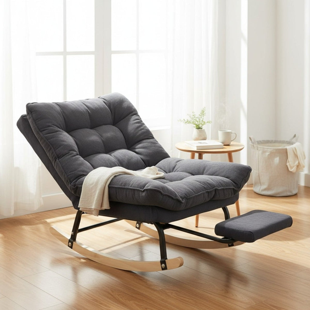 Fauteuil à Bascule Inclinable 90 à 180° Gris - REYSIMO