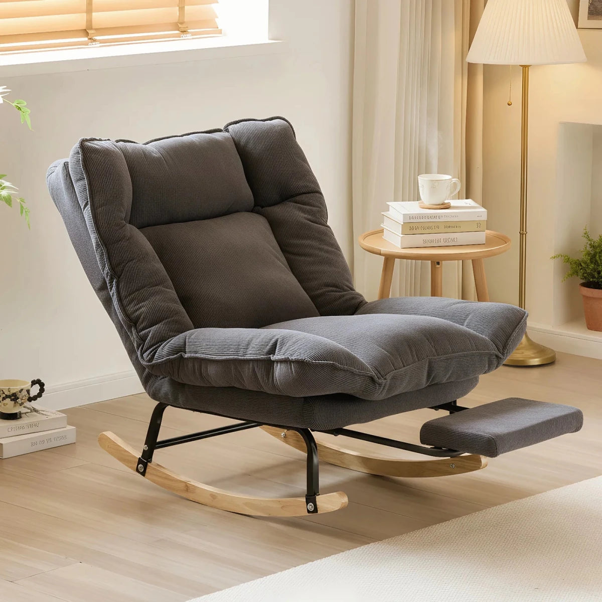 Fauteuil à Bascule Inclinable 90 à 180° Gris - REYSIMO