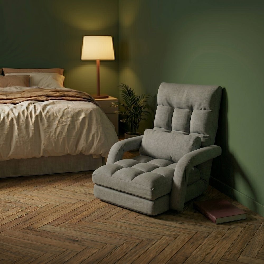 Fauteuil de sol avec accoudoirs convertible en lit - REYSIMO