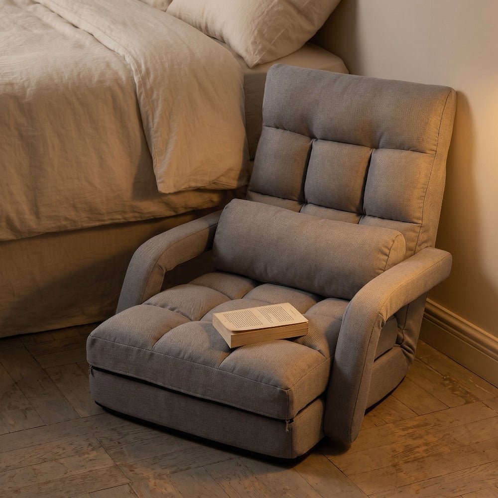 Fauteuil de sol avec accoudoirs convertible en lit - REYSIMO