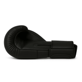 Gant de boxe noir en cuir PU avec paume en mesh respirant.