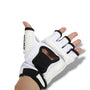 Gants MMA blancs et noirs pour hommes avec protection en mousse.