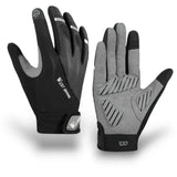 Gants de vélo tactiles unisexes WEST BIKING noirs et gris.