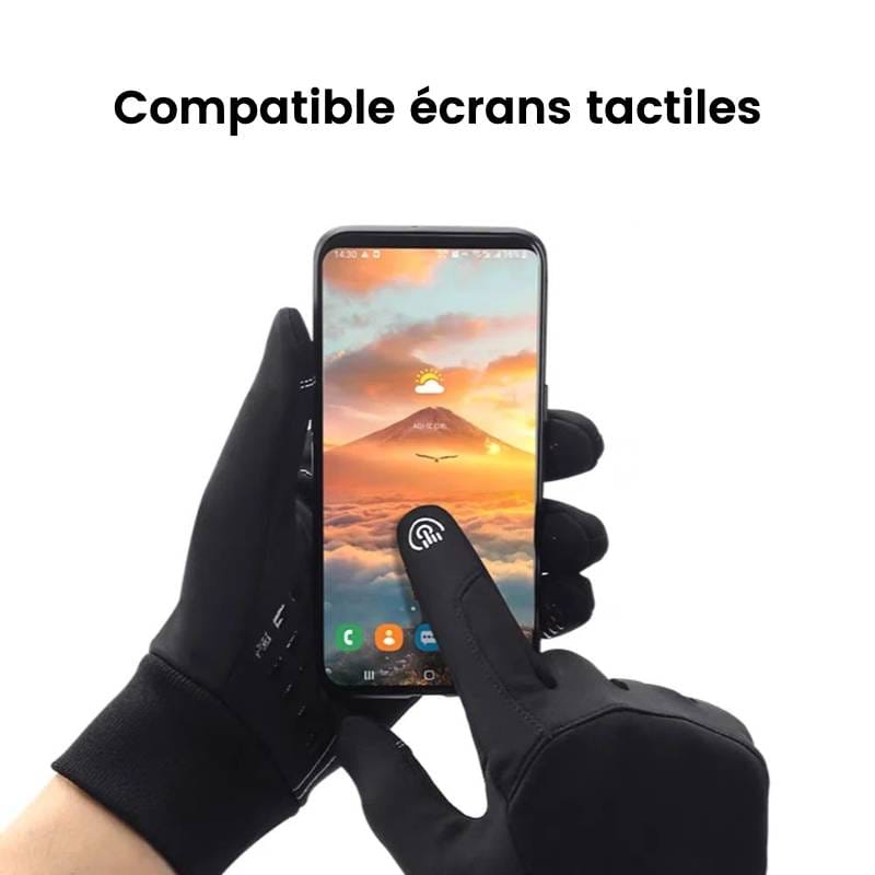 Gants unisexes chauds pour VTT compatibles écrans tactiles.