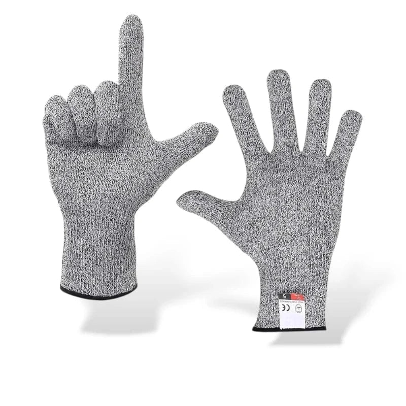 Gants de protection anti-coupure gris niveau 5.
