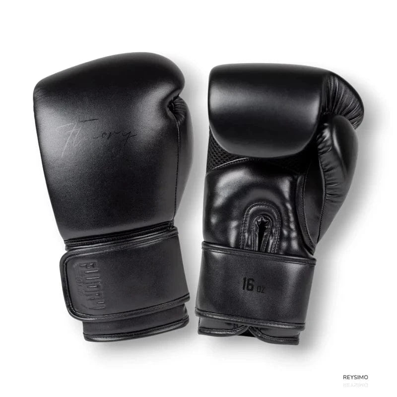 Gants de boxe noirs unisexes Elite avec inscription et indication de poids.