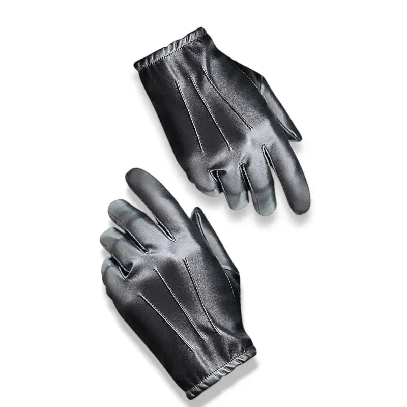 Gants de conduite noirs en cuir synthétique pour homme et femme.
