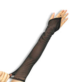 Gants longs femme en maille transparente sans doigts
