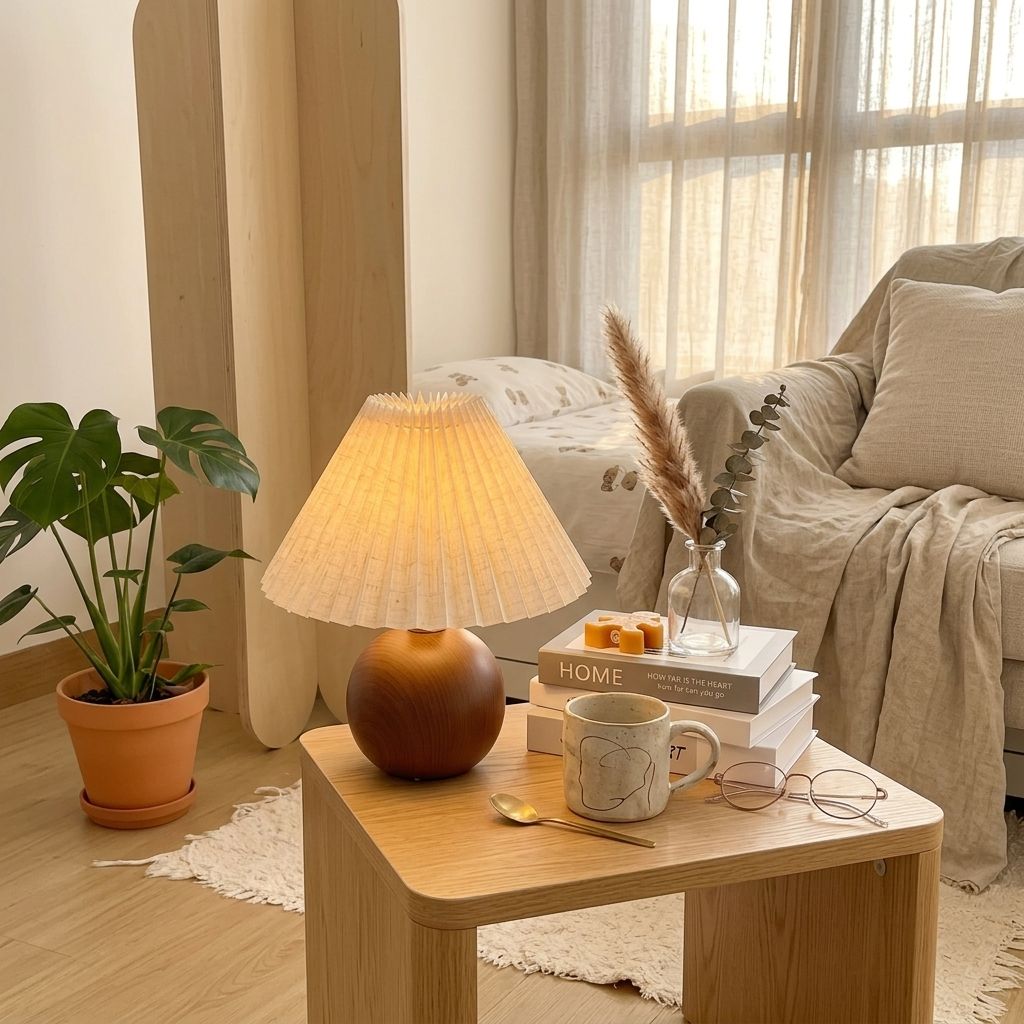 Lampe LED Nordique Plissée Ambiance Douce