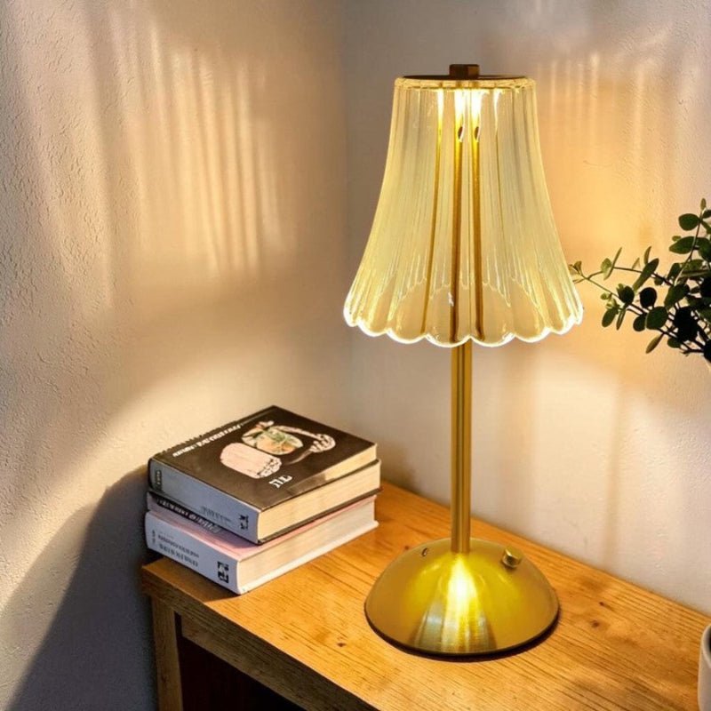 Lampe de chevet cristal Star corolle ondulée - REYSIMO
