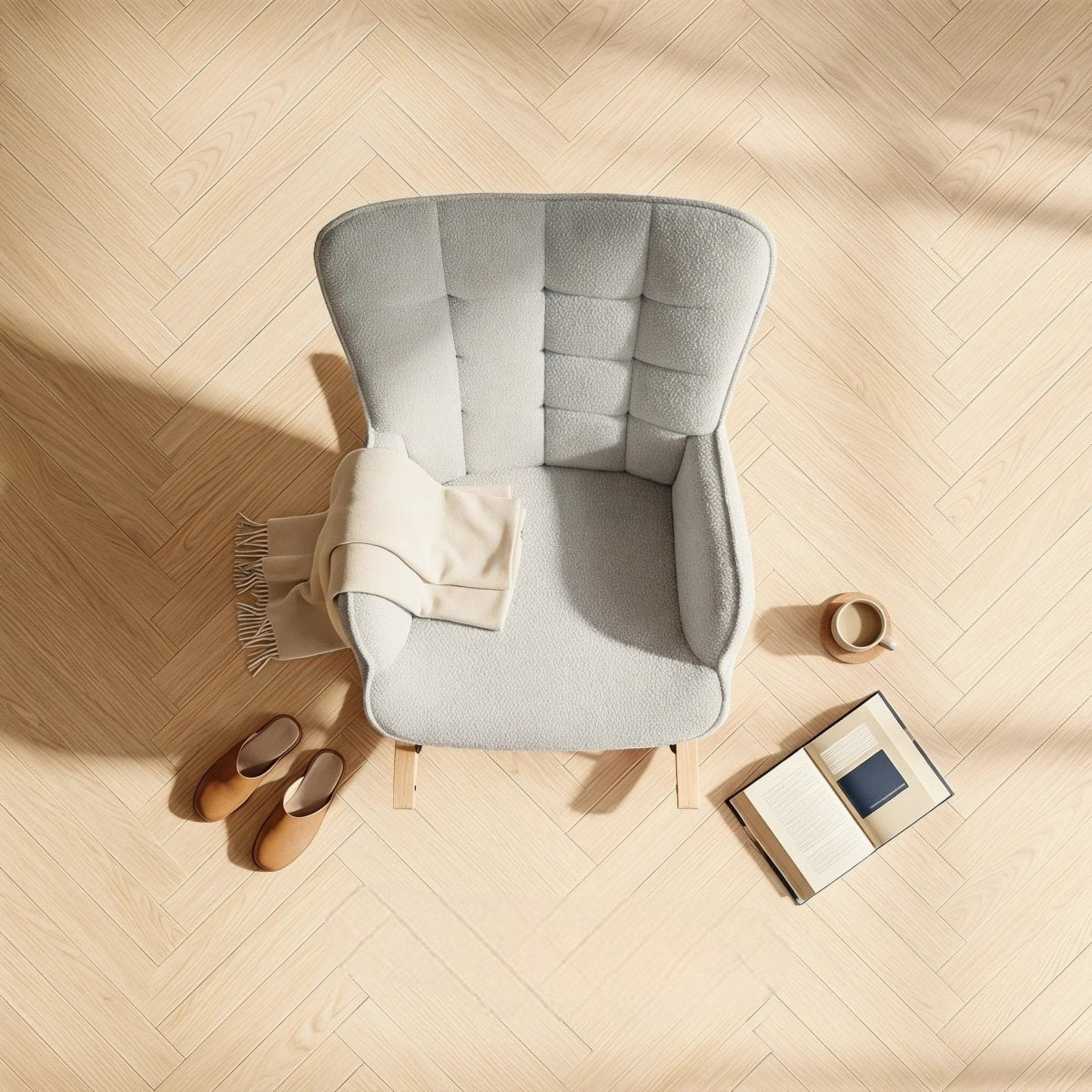 Fauteuil à Bascule Dossier Capitonné Velours - REYSIMO