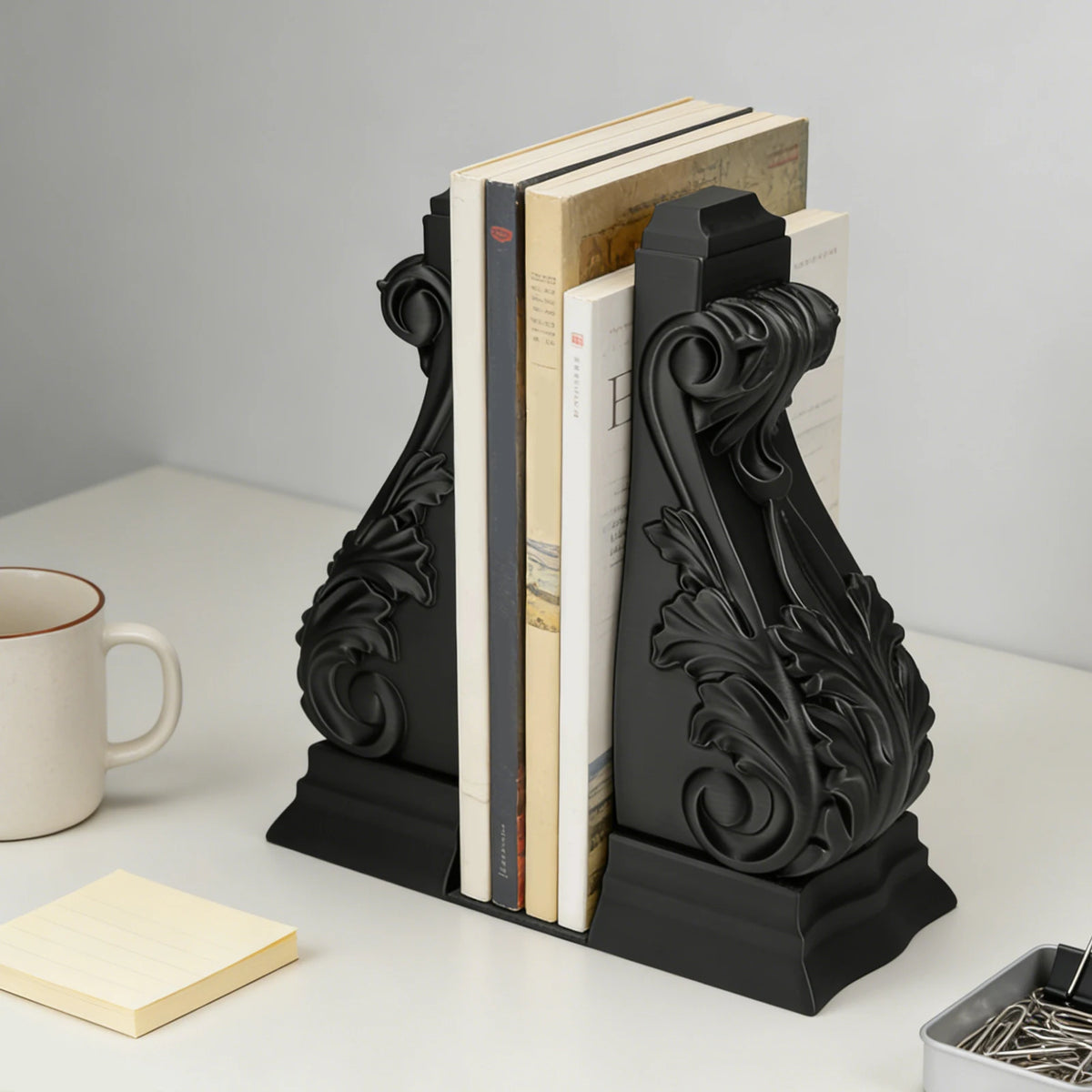 Serre-livres Colonne Romaine Noir (Lot de 2)