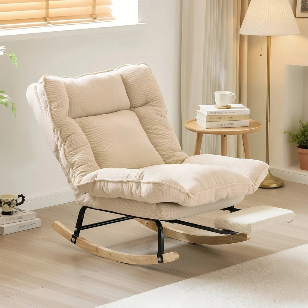 Fauteuil à Bascule Inclinable 90 à 180° Beige - REYSIMO