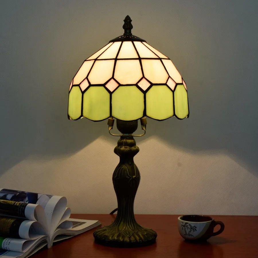 Lampe de chevet retro en verre jaune vert - REYSIMO