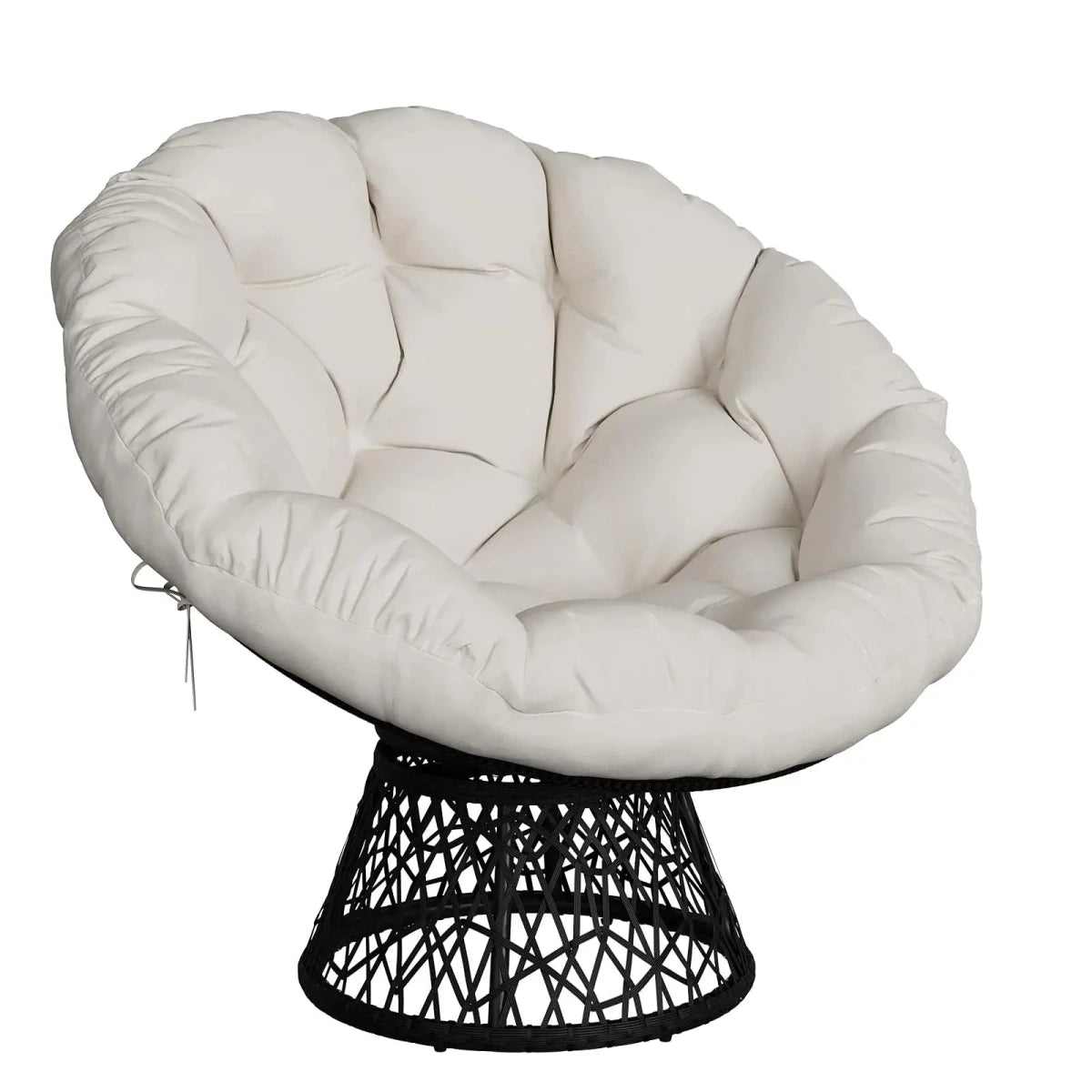 Fauteuil Papasan Pivotant Surdimensionné Beige - REYSIMO