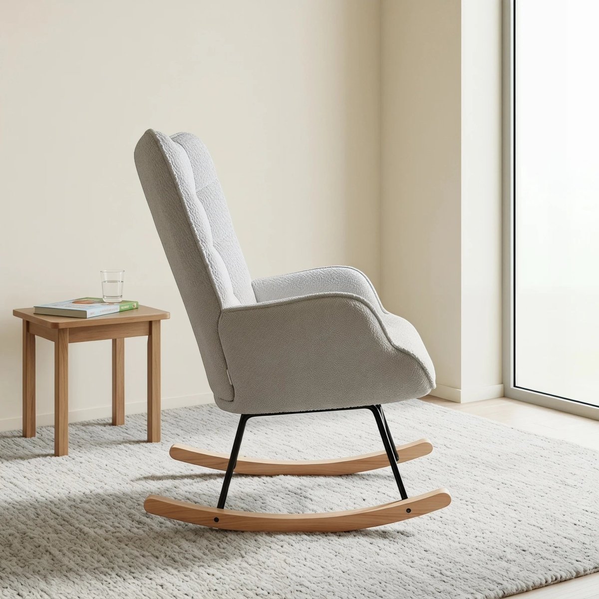Fauteuil à Bascule Dossier Capitonné Velours - REYSIMO