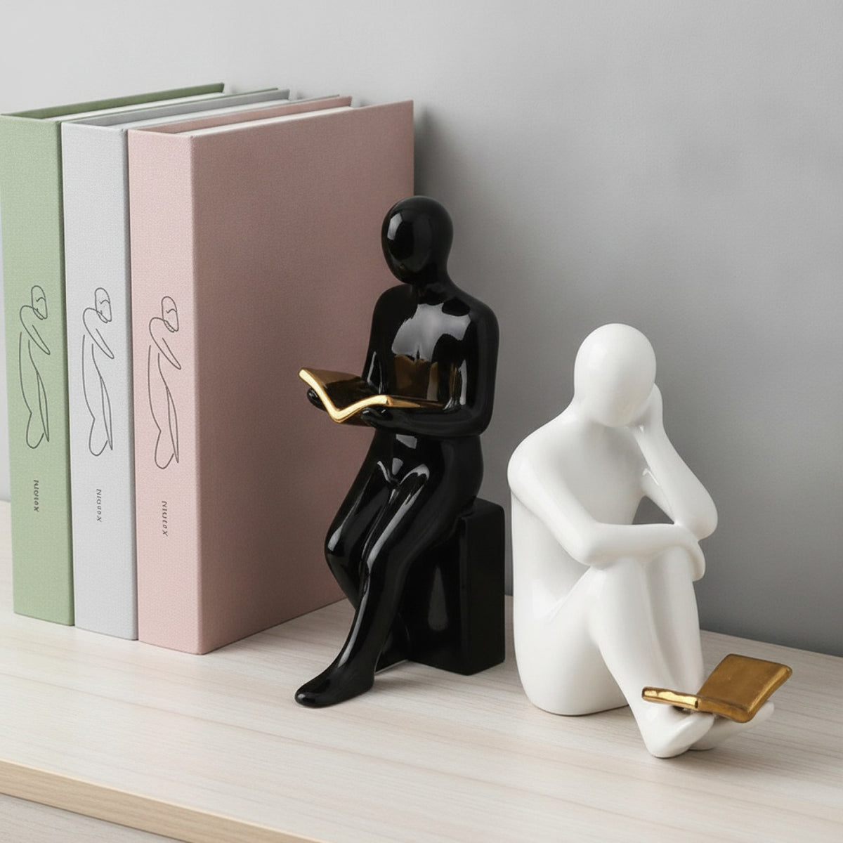 Porte-Livres Céramique Lecteur Minimaliste