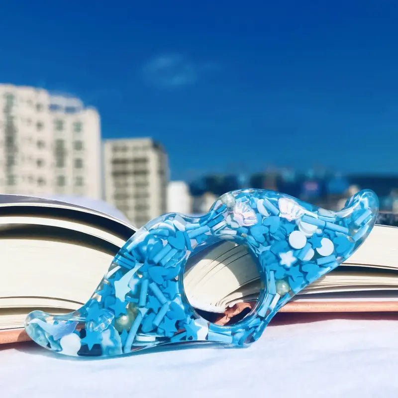 Bague de lecture résine bleu océan - REYSIMO