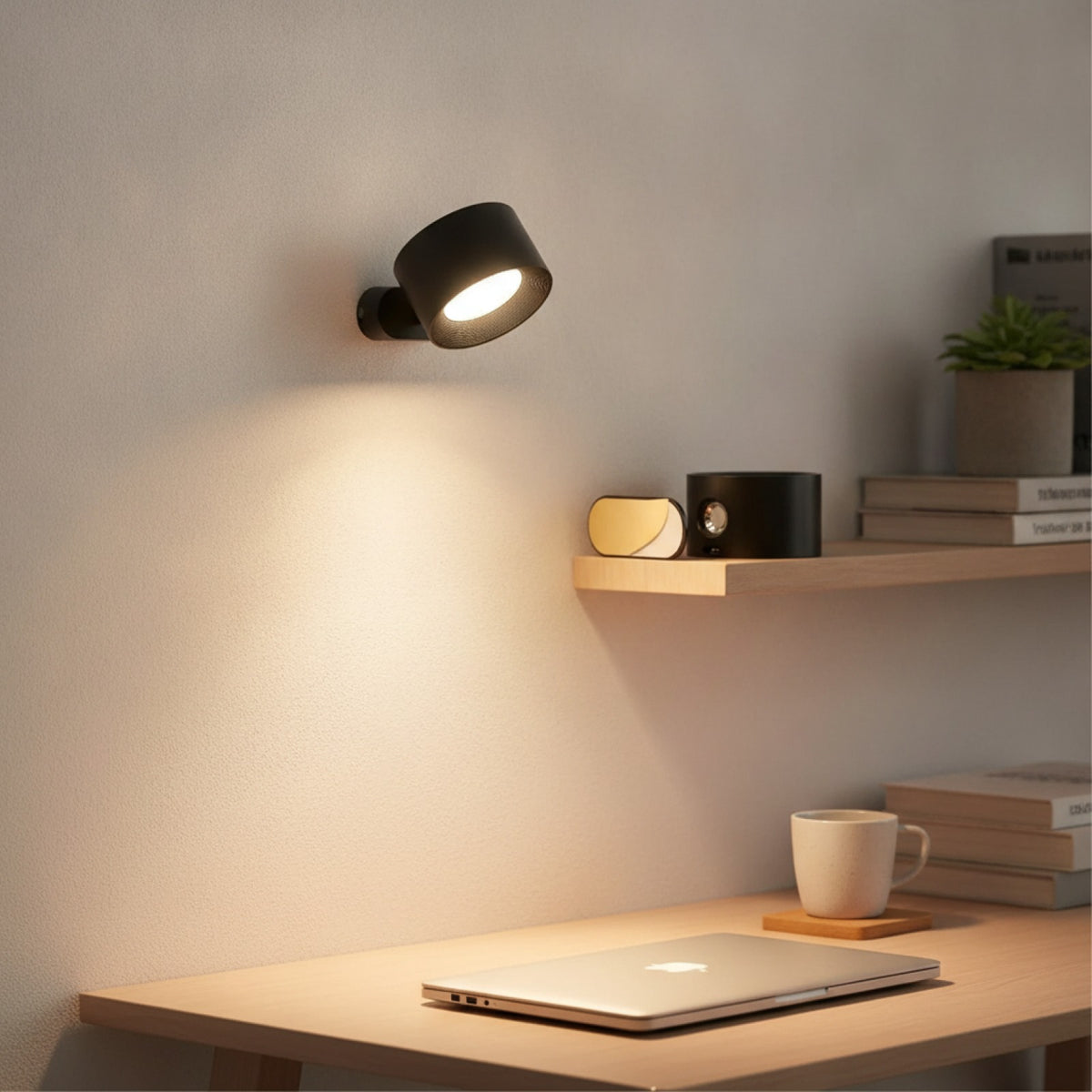 Lampe LED Tactile Rotative 360° Noir Sans Fil