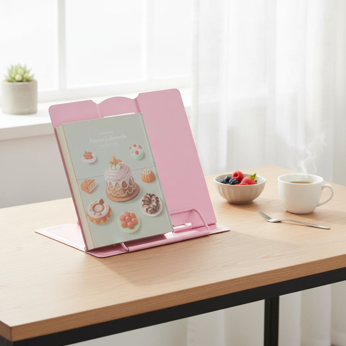 Support de Lecture Réglable Métal Rose