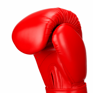 Gant de boxe rouge en cuir synthétique pour homme ou femme.