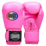 Gants de boxe roses avec logo Gingpai.