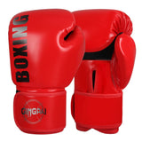 Gants de boxe rouges avec inscription 