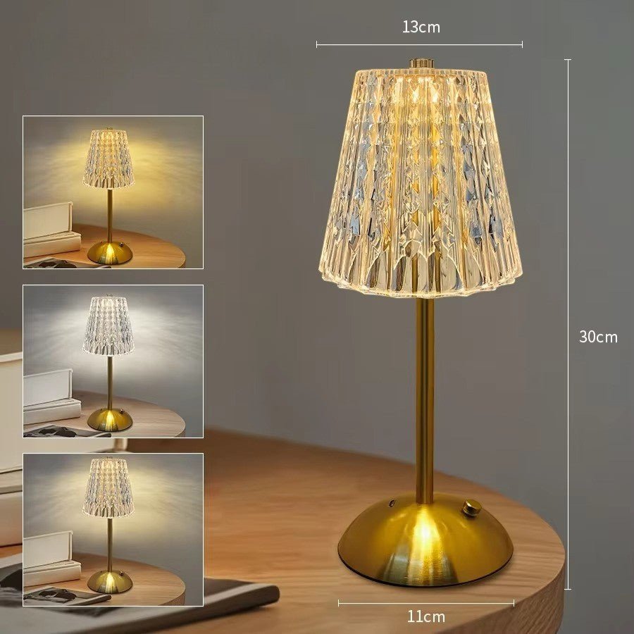 Lampe de chevet cristal Star cannelures et reflets - REYSIMO