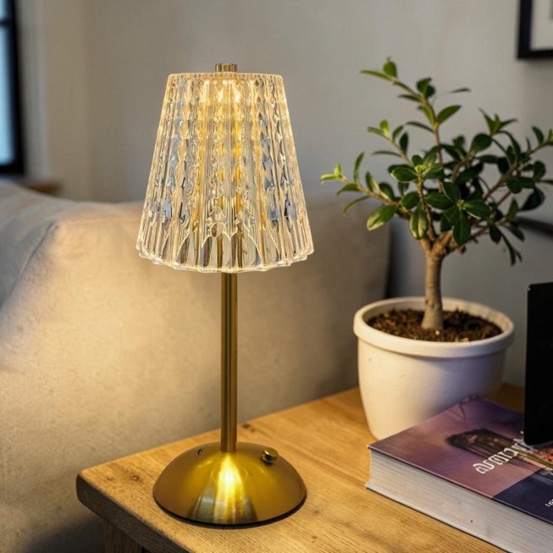 Lampe de chevet cristal Star cannelures et reflets - REYSIMO