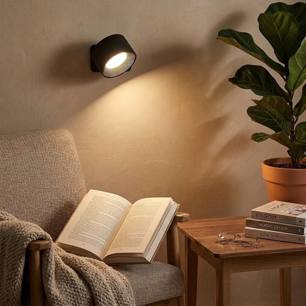 Lampe LED Tactile Rotative 360° Noir Sans Fil