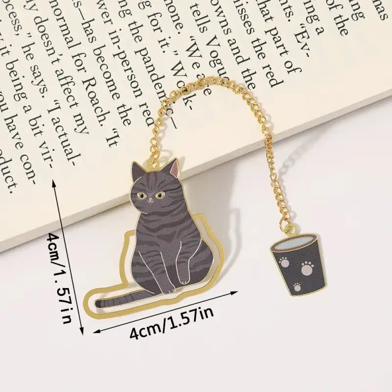 Marque page Chat Lecture en laiton - REYSIMO