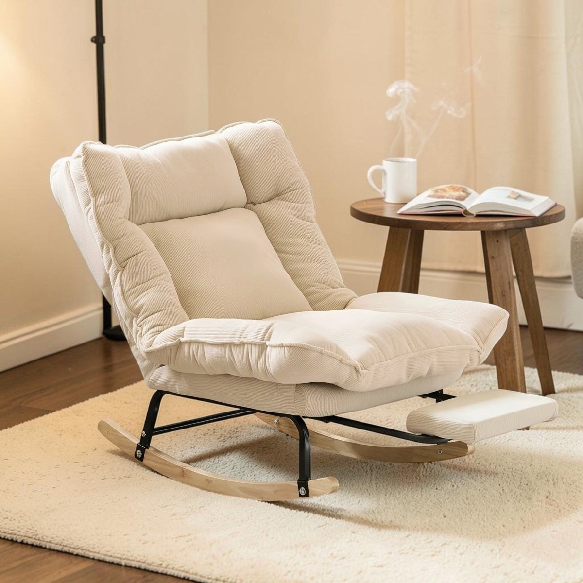 Fauteuil à Bascule Inclinable 90 à 180° Beige - REYSIMO