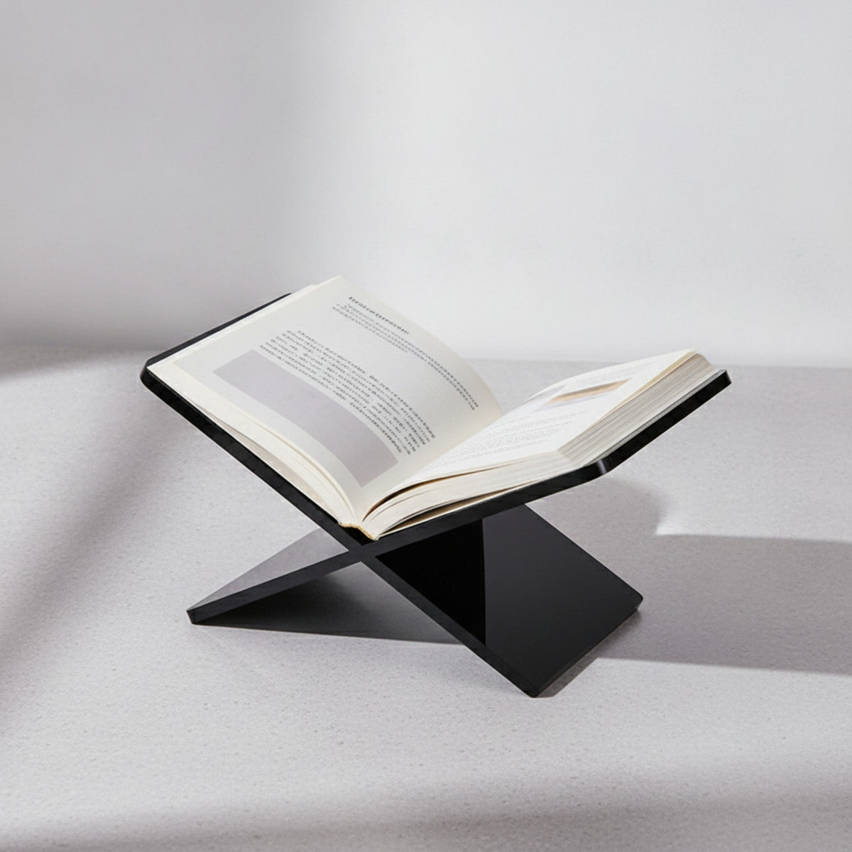 Support Livre Acrylique Noir Mains Libres